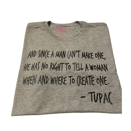 GRAY TUPAC WOMEN'S RIGHTS TEE